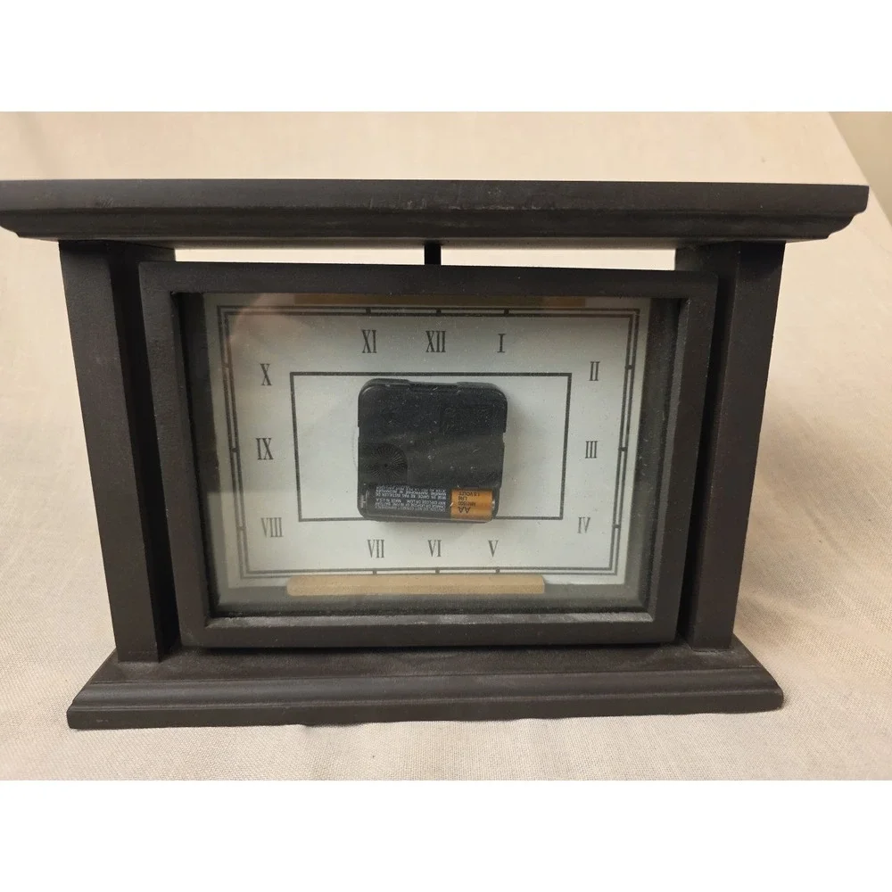 Modern Black Mantle Clock - Sleek Minimalist Decor, Quartz Desk Timepiece,...